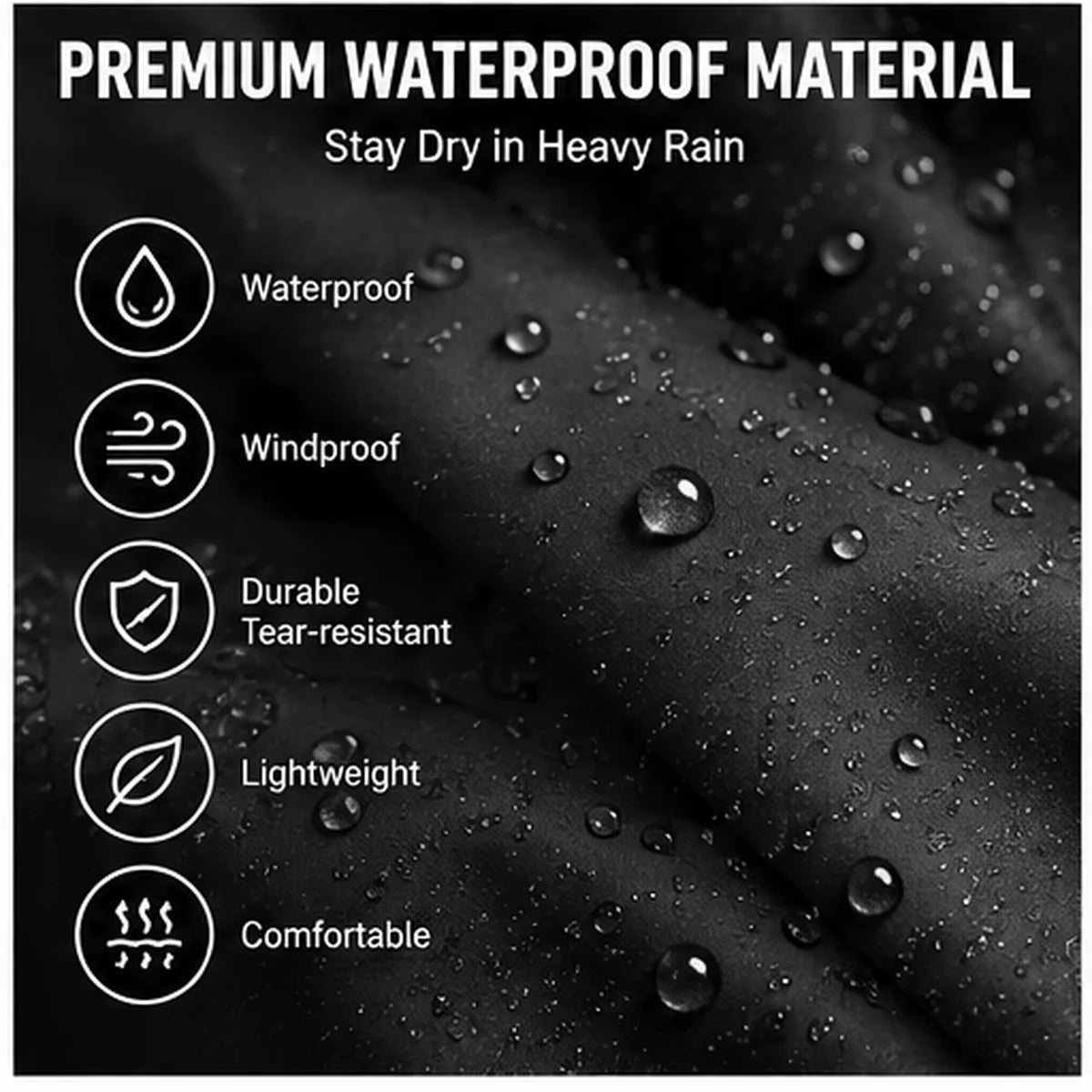 Unisex Heavy Duty Waterproof Raincoat With Durable Windproof Shell