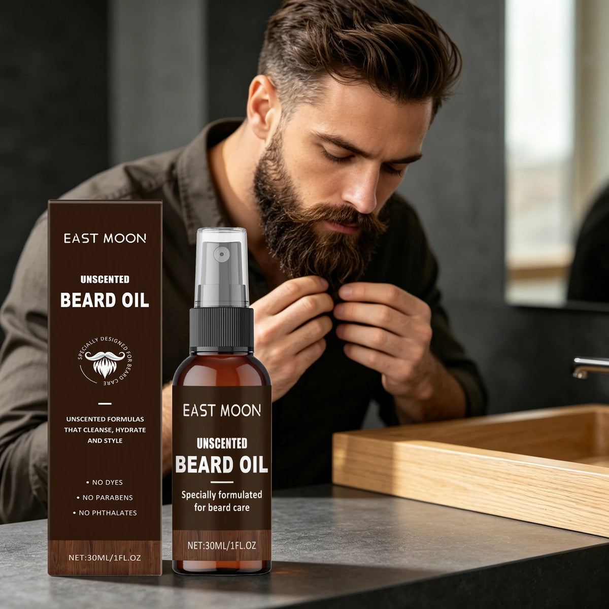 East Moon Unscented Olive Oil Beard Care Oil Moisturizing