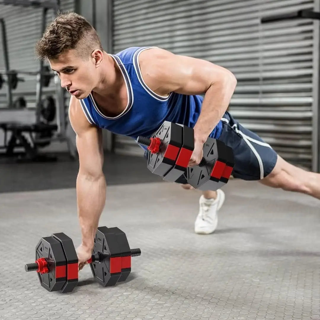 Adjustable 3 In 1 Dumbbell To Barbell Fitness Set