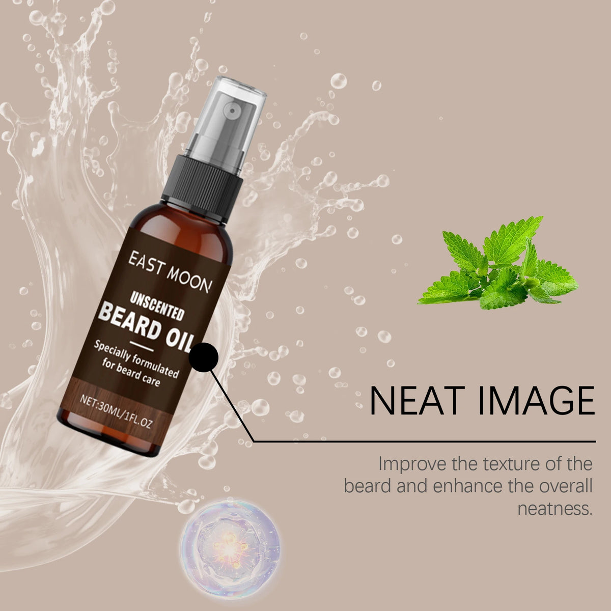 East Moon Unscented Olive Oil Beard Care Oil Moisturizing