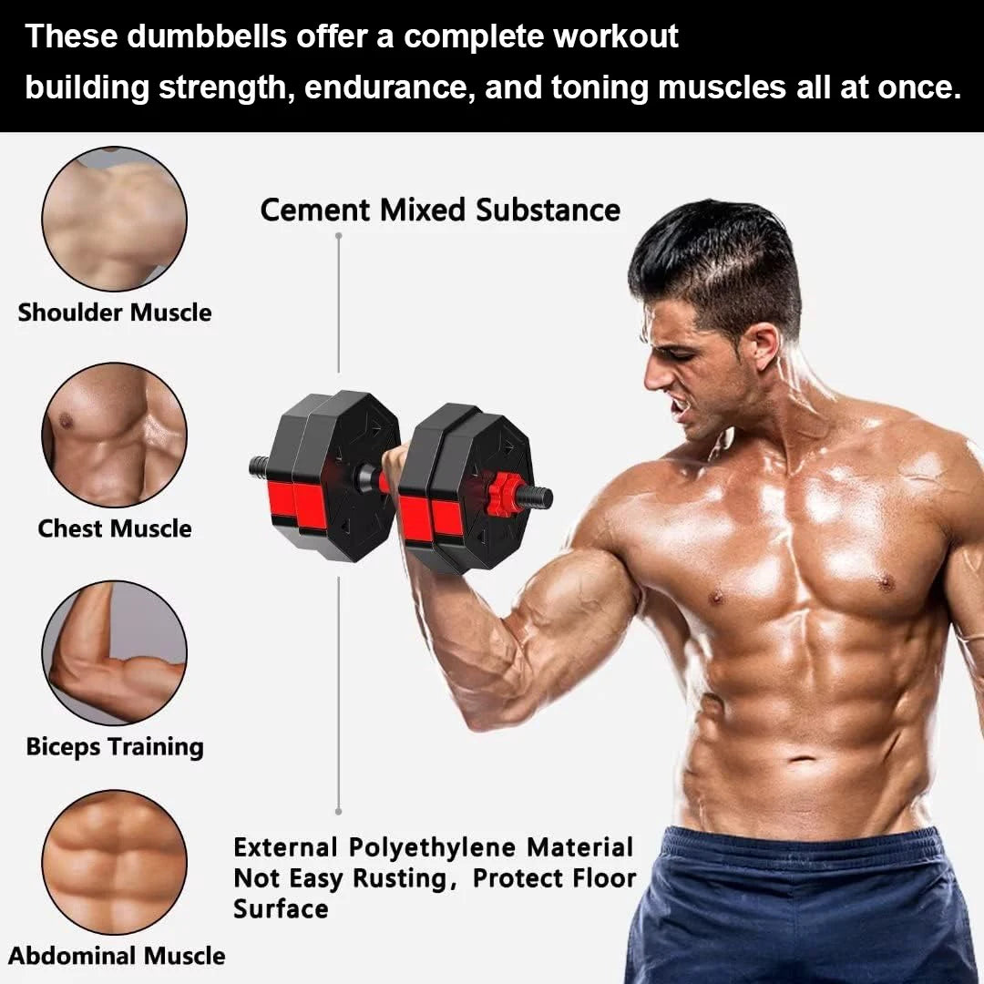 Adjustable 3 In 1 Dumbbell To Barbell Fitness Set
