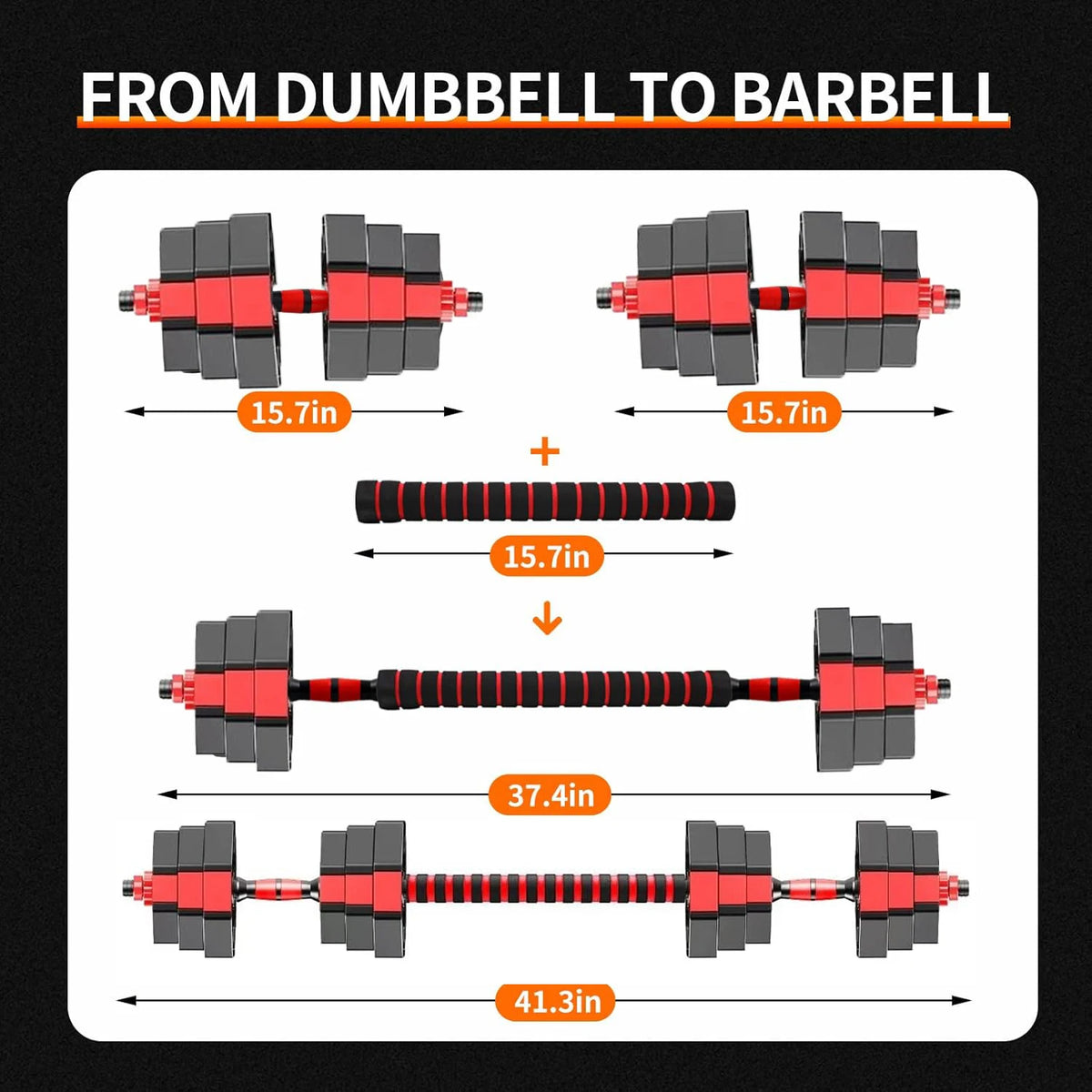 Adjustable 3 In 1 Dumbbell To Barbell Fitness Set