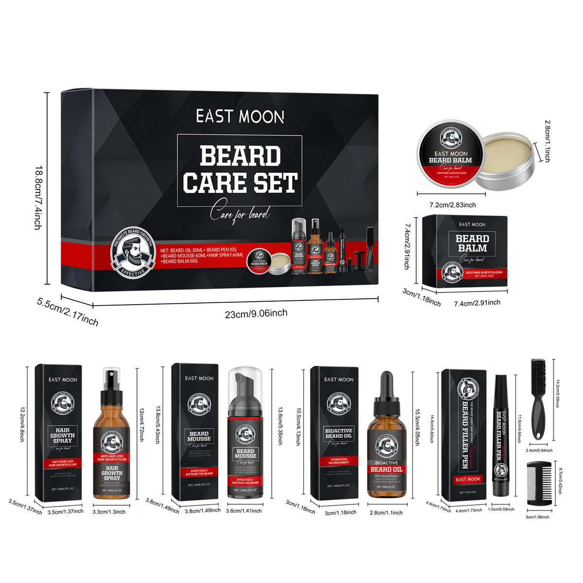 Men's Beard Care Set with Jojoba Oil Smoothness Repair Formula