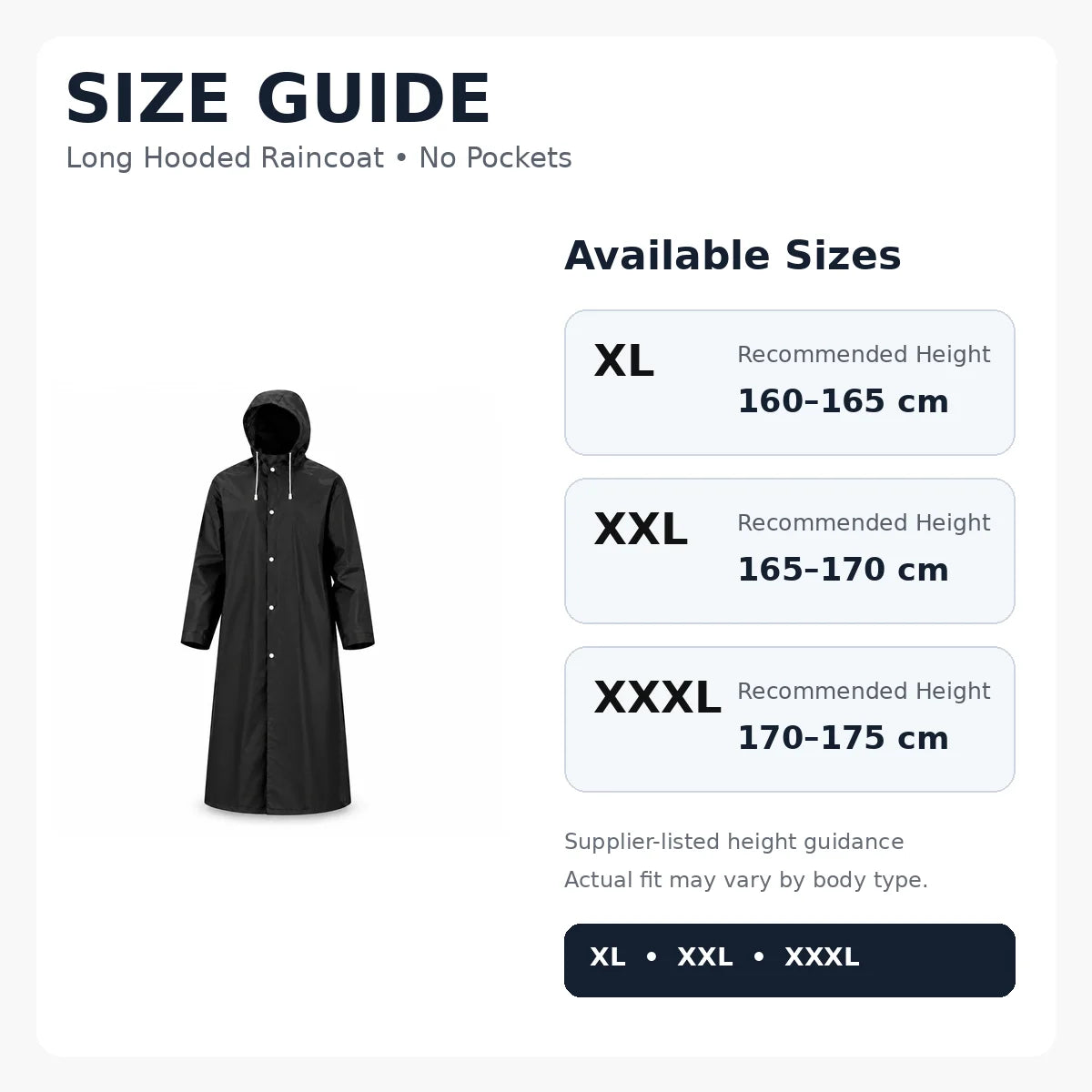 Unisex Heavy Duty Waterproof Raincoat With Durable Windproof Shell