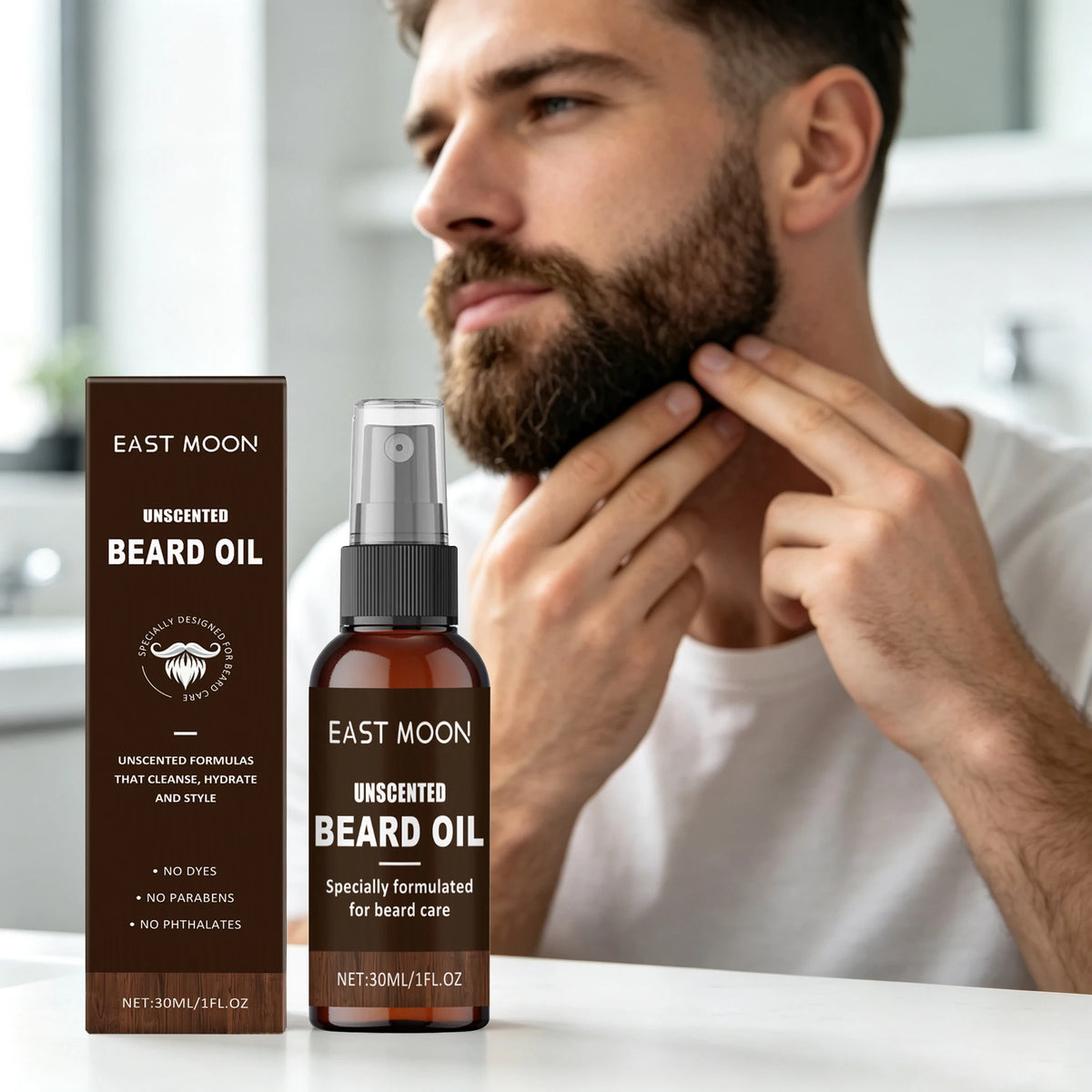East Moon Unscented Olive Oil Beard Care Oil Moisturizing