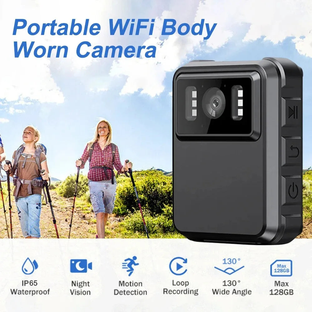 1080P HD WiFi Body Camera With Screen And Night Vision