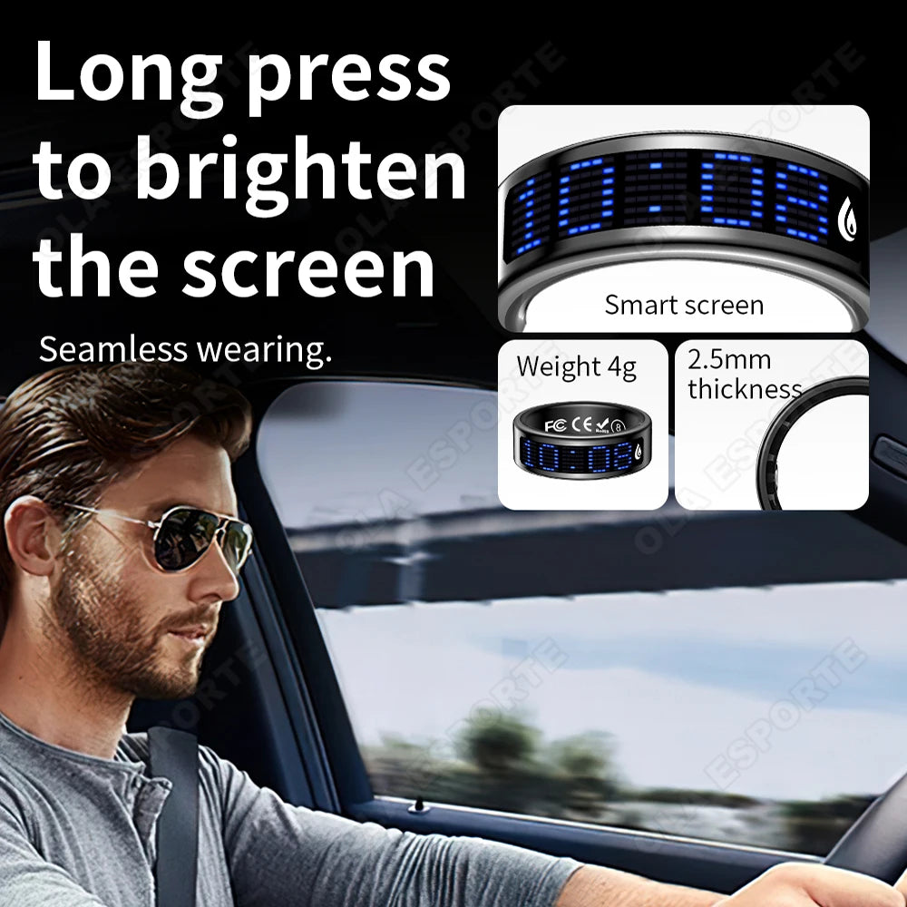 Smart Ring With Digital Display And Real Time Health Monitoring