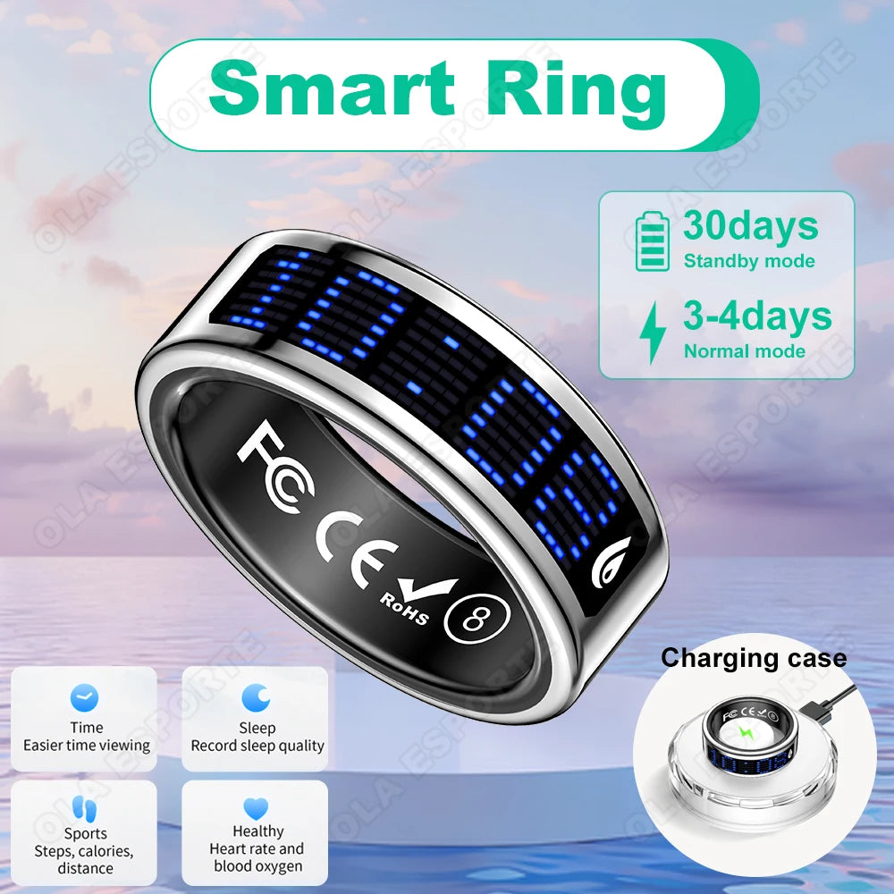 Smart Ring With Digital Display And Real Time Health Monitoring