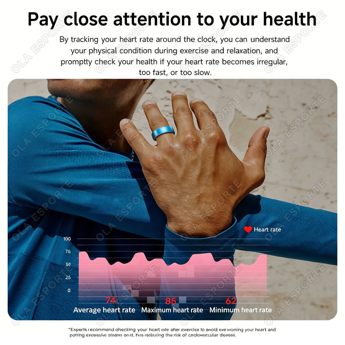 Ola Esporte Smart Ring Blood Pressure Heart Rate Monitor