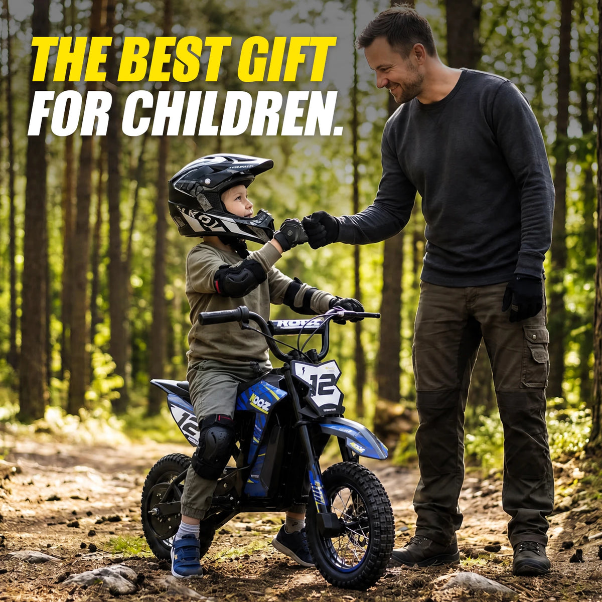 KOOZ Kids Electric Dirt Bike With Powerful 750W Motor Engine
