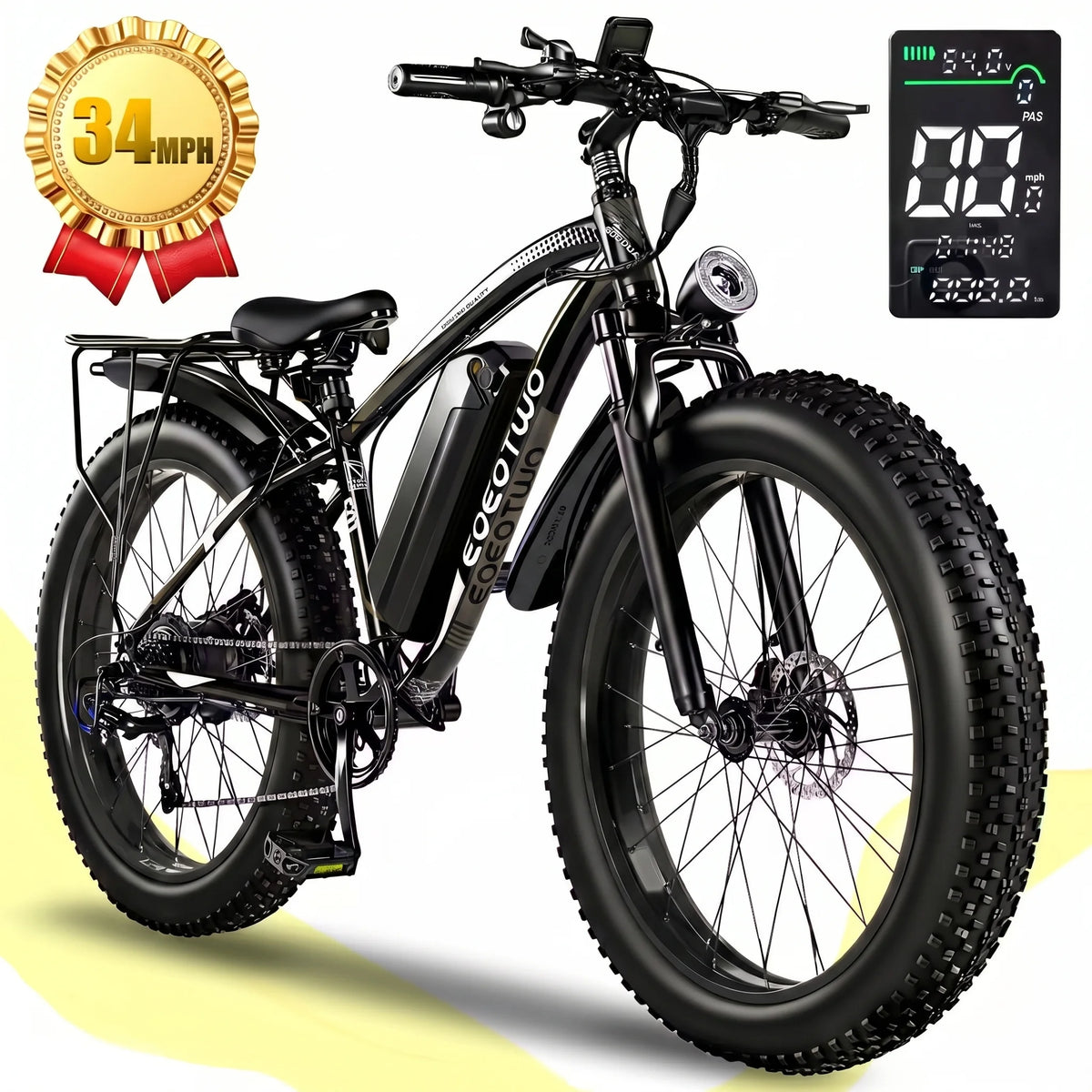 EOEOTWO 48V Fat Tire Electric Bike With Removable Battery