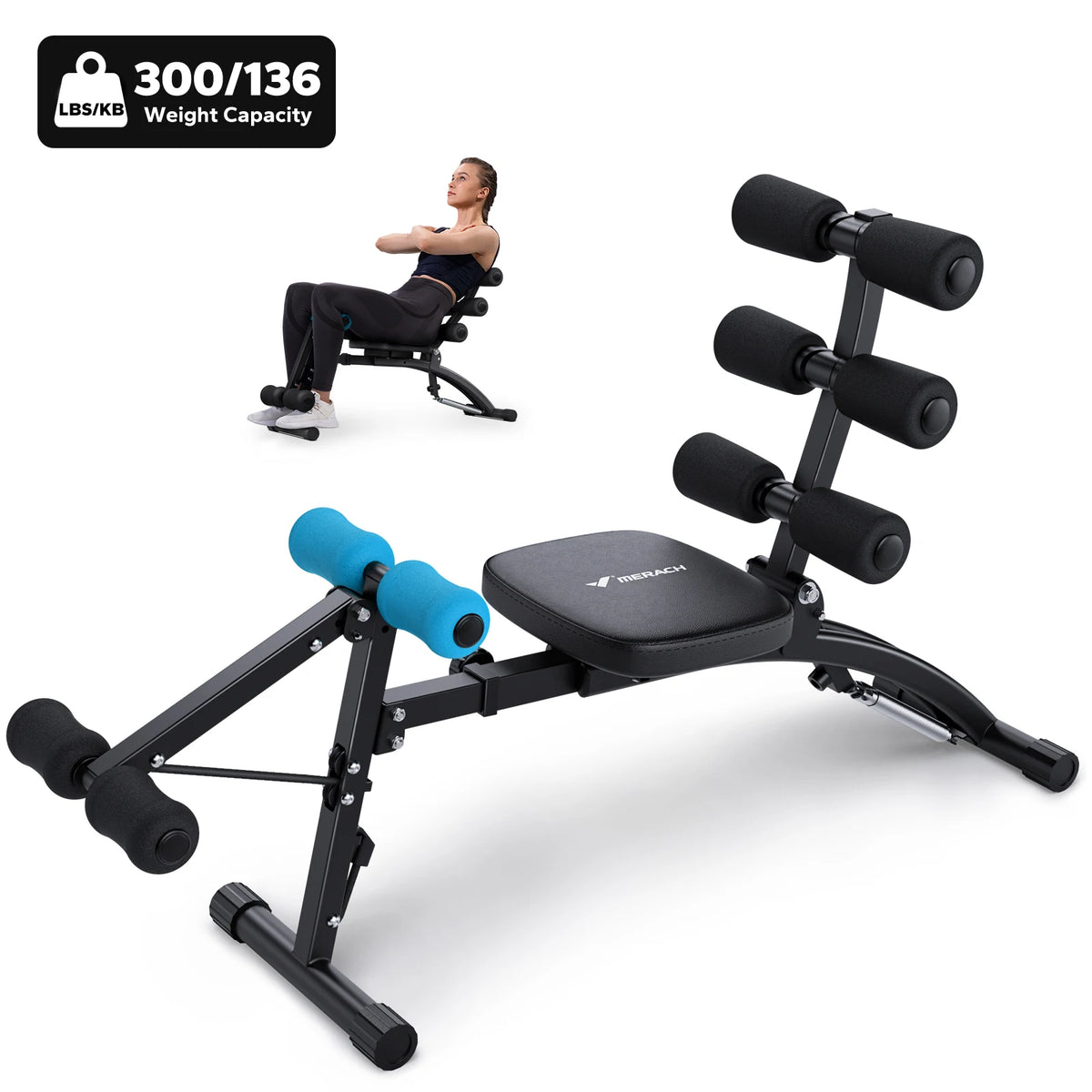 Merach Adjustable Ab Machine Multifunctional Workout Bench