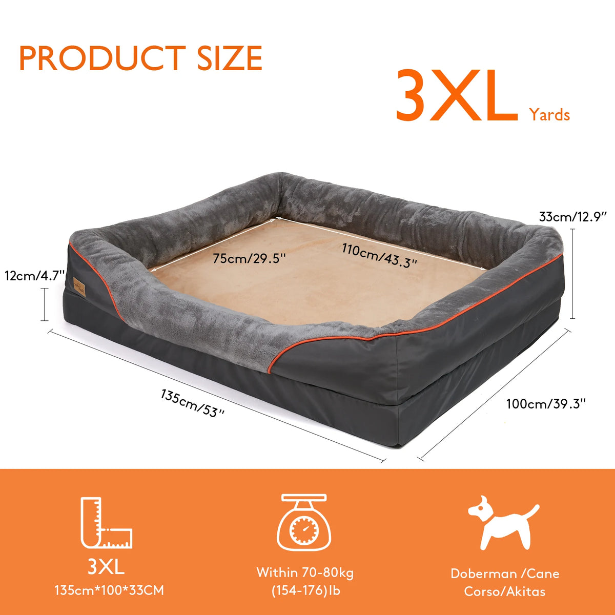 Bingopaw Soft Fleece Dog Bed Featuring Removable Washable Cover