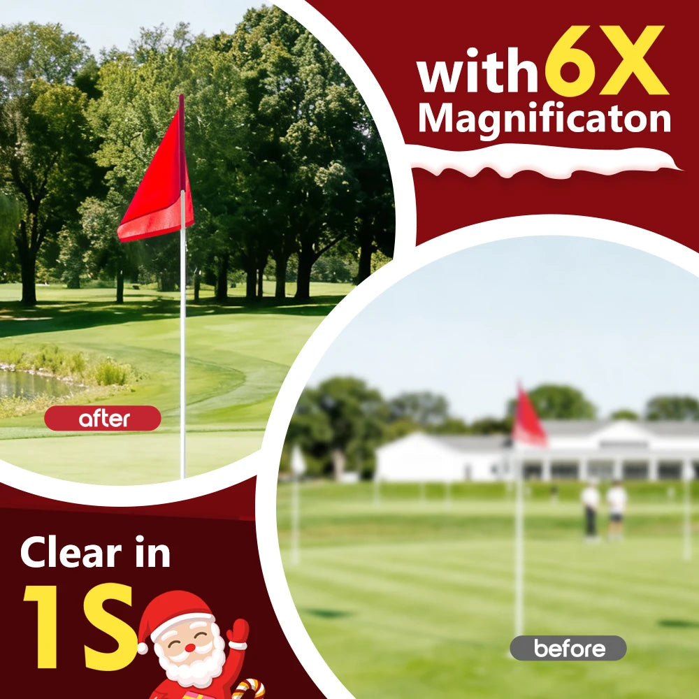 REVASRI Mini Golf Rangefinder 6x Magnification Flag Lock Slope Compensation