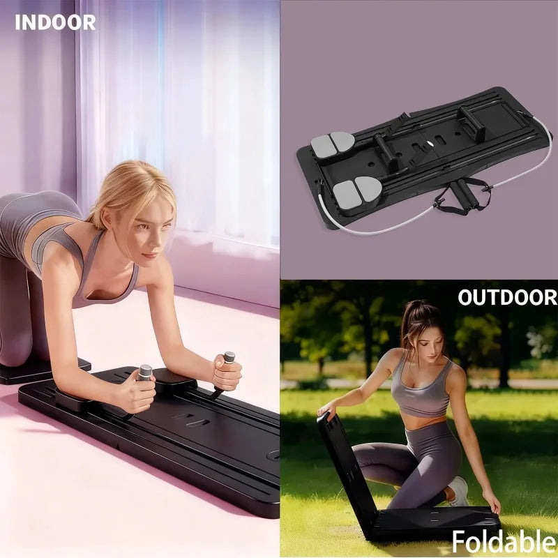 Foldable Home Workout Board With Resistance Bands and Knee Pad