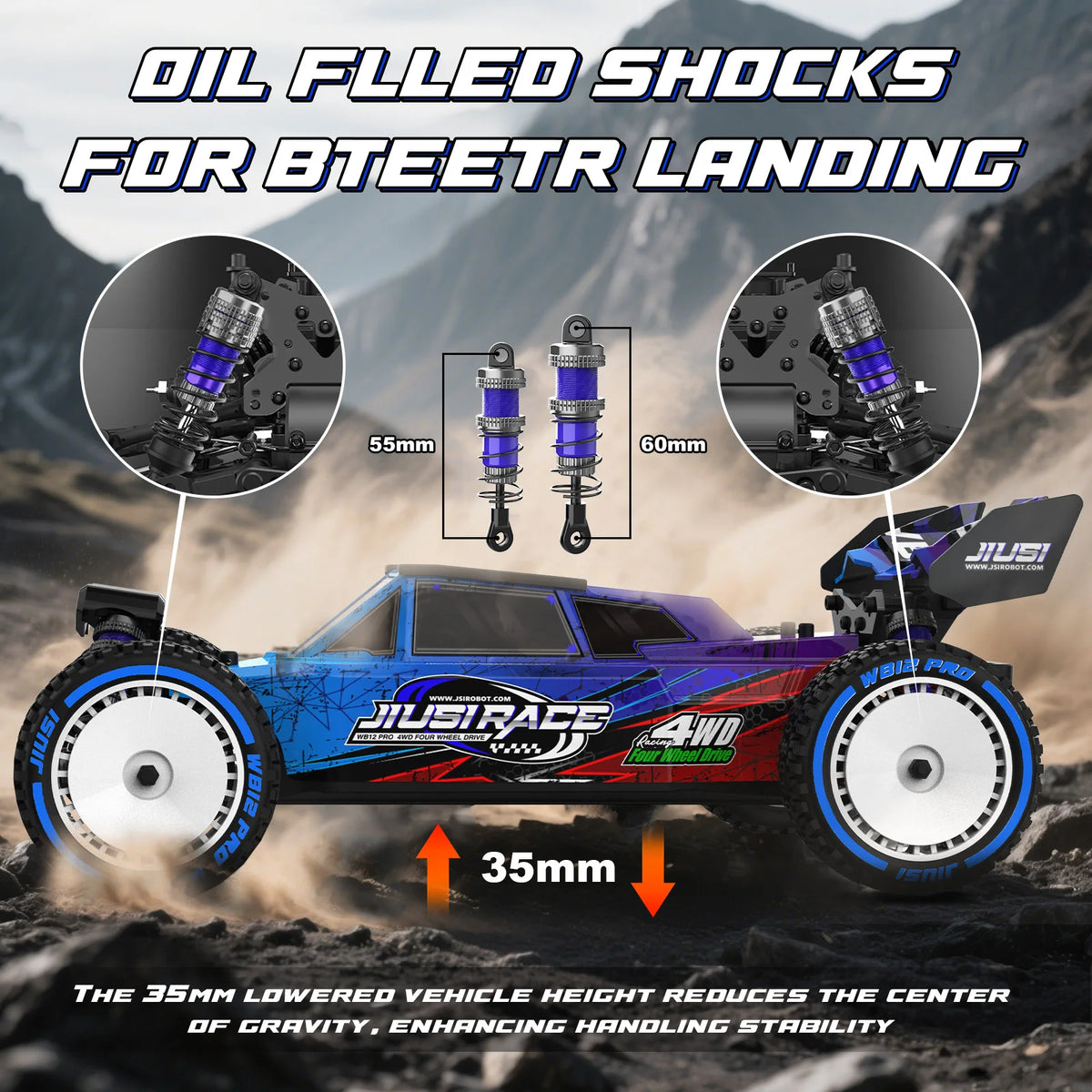 JIUSI WB12 PRO Brushless 4WD RC Car High Speed Racing