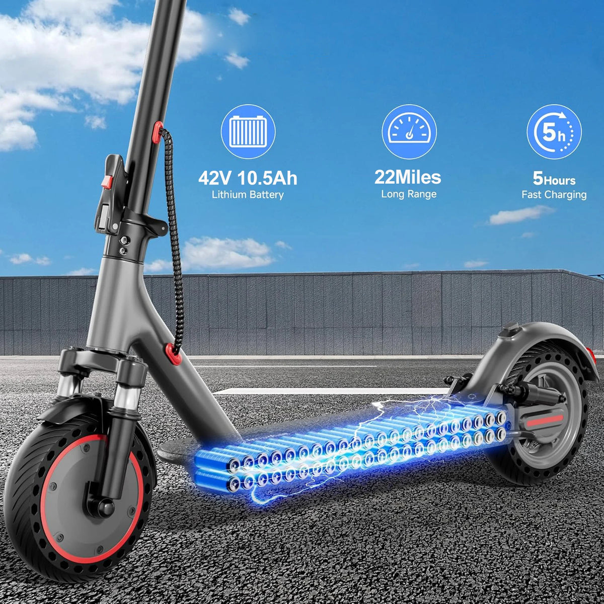 AOVOPRO 500W Foldable Electric Scooter Featuring App Controlled Dual Braking