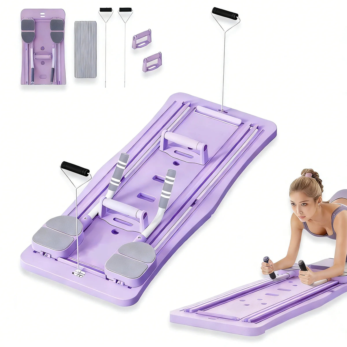 Foldable Home Workout Board With Resistance Bands and Knee Pad