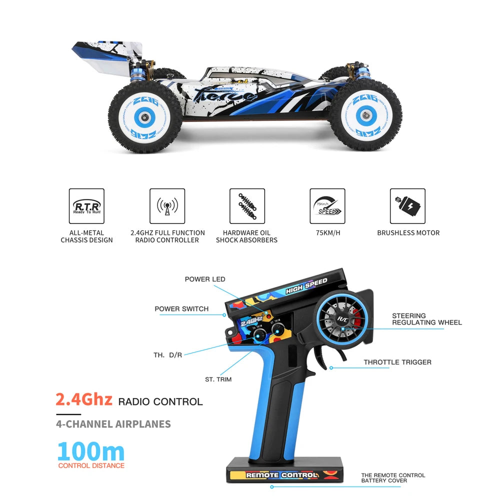 Wltoys 124017 4Wd Brushless Rc Dirt Bike Remote Control Vehicle