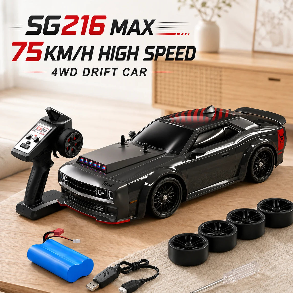 ZNLYRION Brushless 4WD Remote Control Drift Racing Car
