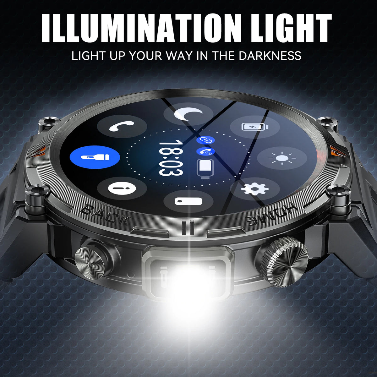 LaNikar Bluetooth Call Smart Watch With Health Monitor And Flashlight