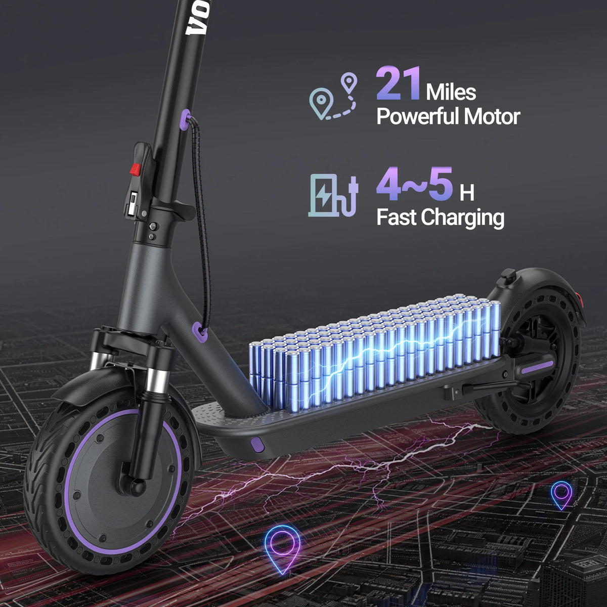 AOVOPRO 500W Adult Folding Scooter 22MPH Max Speed App Control