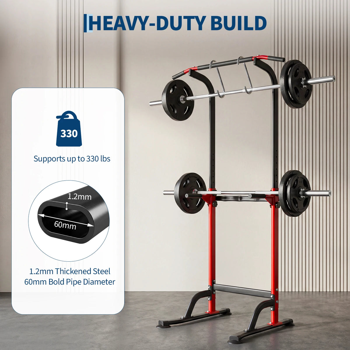 Adjustable Heavy Duty Power Tower For Pull Up And Dip Workout