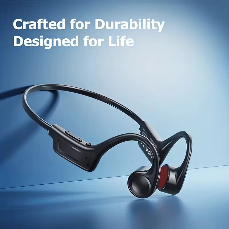 Open-Ear Wireless Bone Conduction Headphones with Microphone for Running
