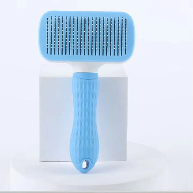 One Button Self Cleaning Slicker Brush Hair Remover For Pets