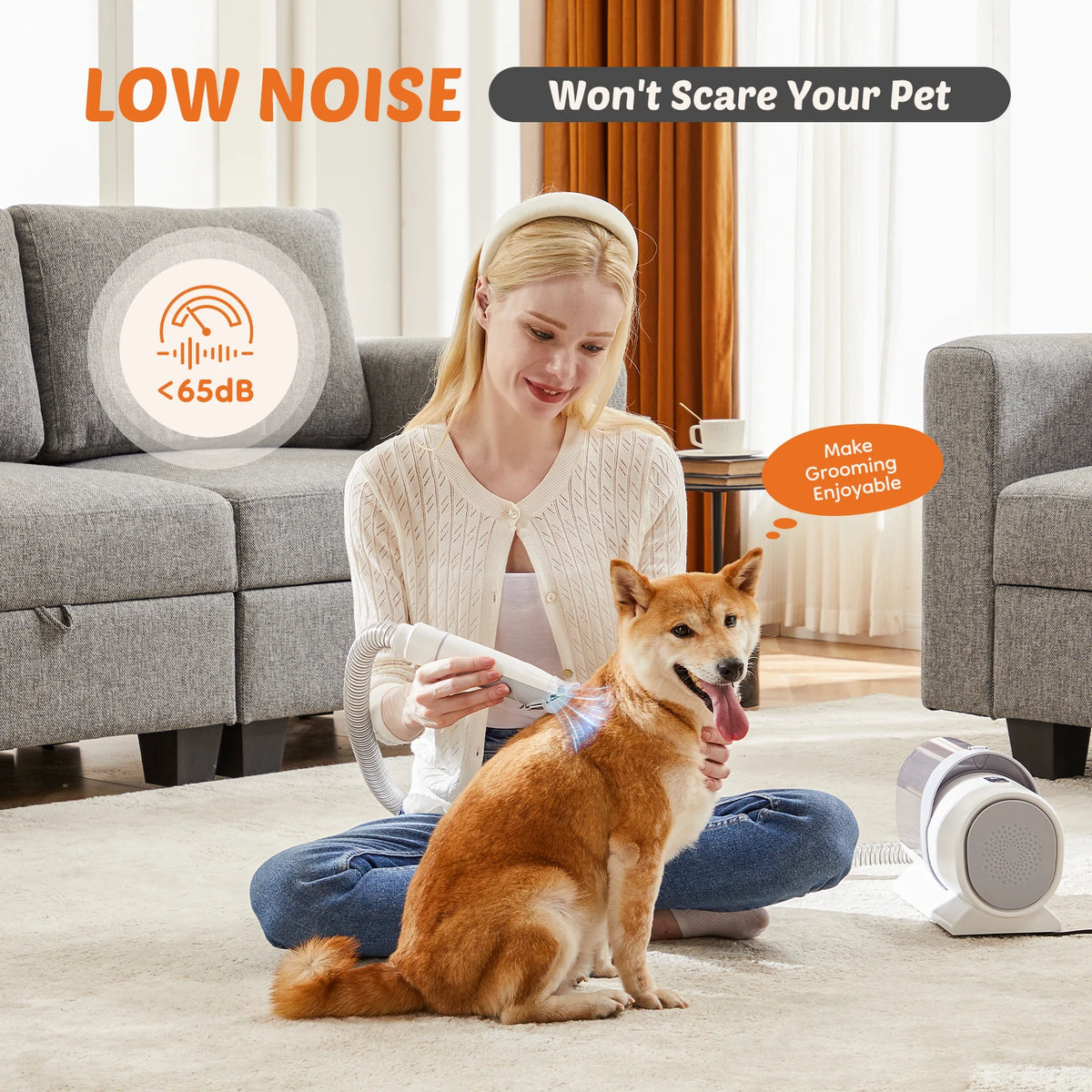 Professional Pet Grooming Vacuum Kit And Cordless Rechargeable Clippers