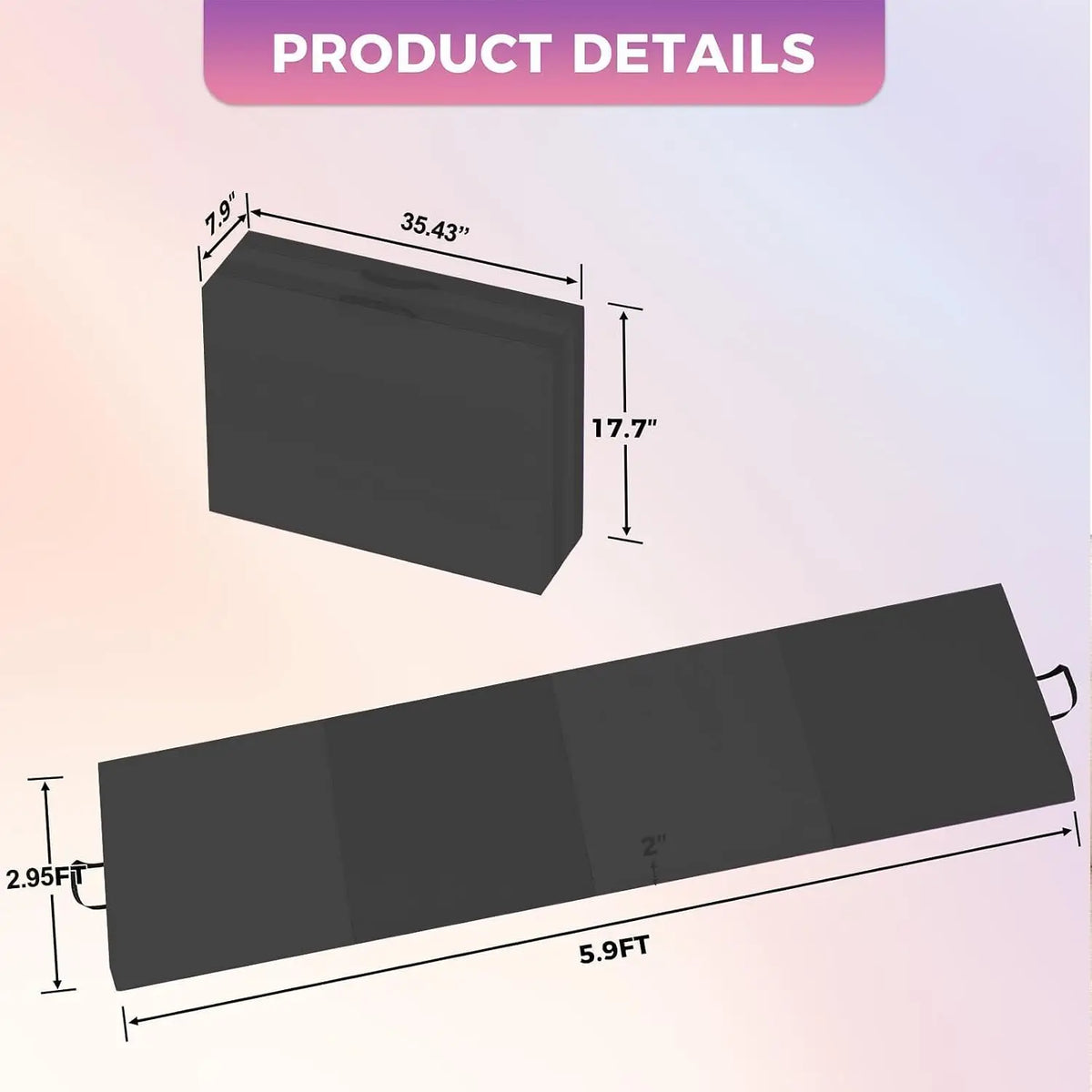 Foldable High Density Exercise Mat Non Slip Gym Floor Pad