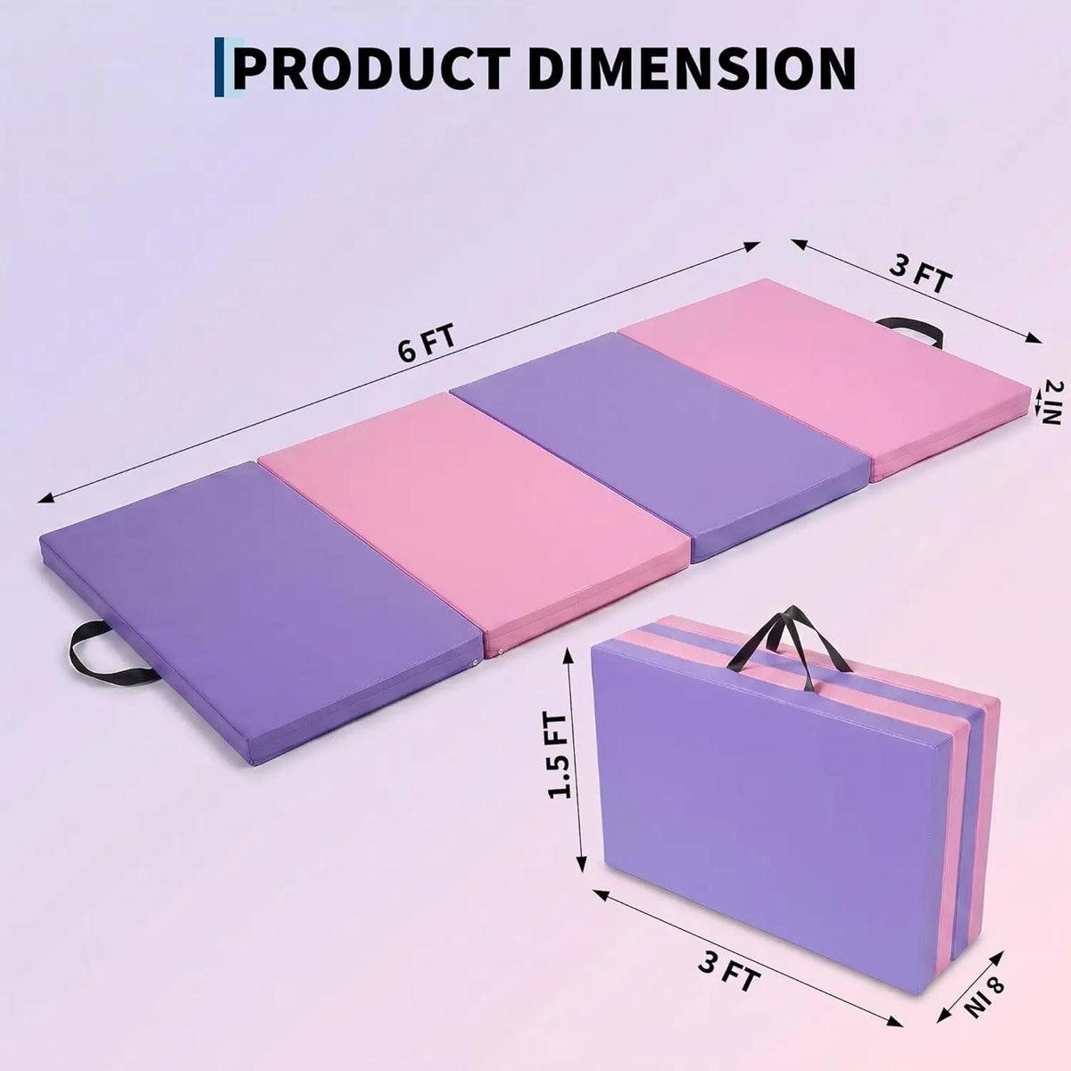 HiMISS Portable Four Fold Gymnastics Mat For Home Training