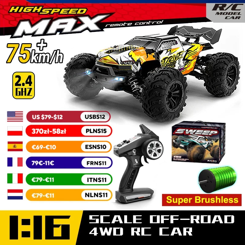 WLtoys 4WD RC Car 2.4G Remote Control Monster Truck