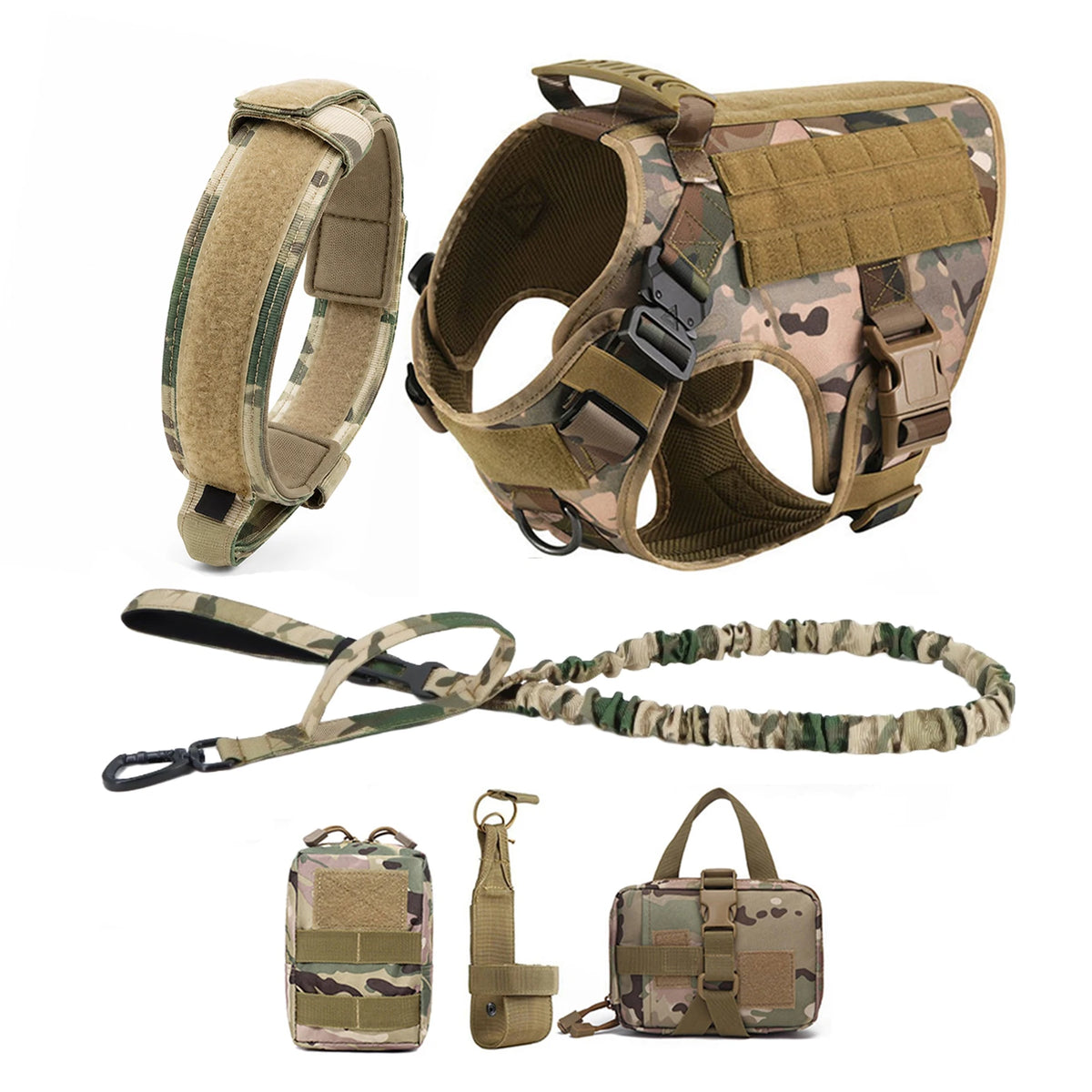 PETRAVEL Tactical Molle Dog Harness With Quick Release Buckle