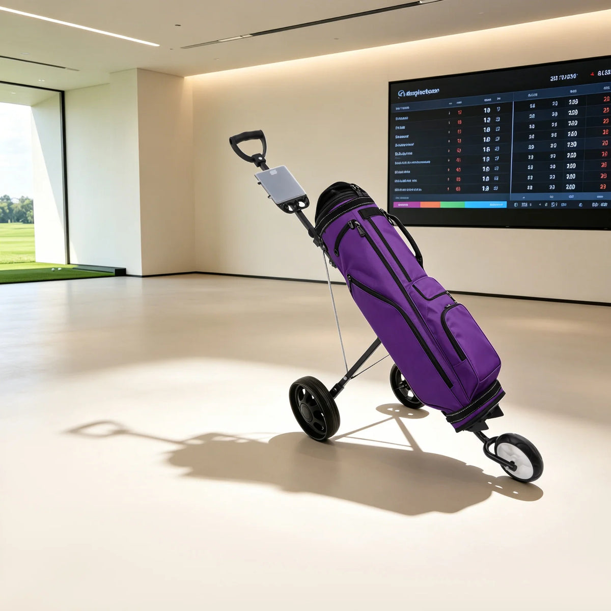 Compact 3 Wheel Golf Push Cart Featuring Durable Aluminum Construction