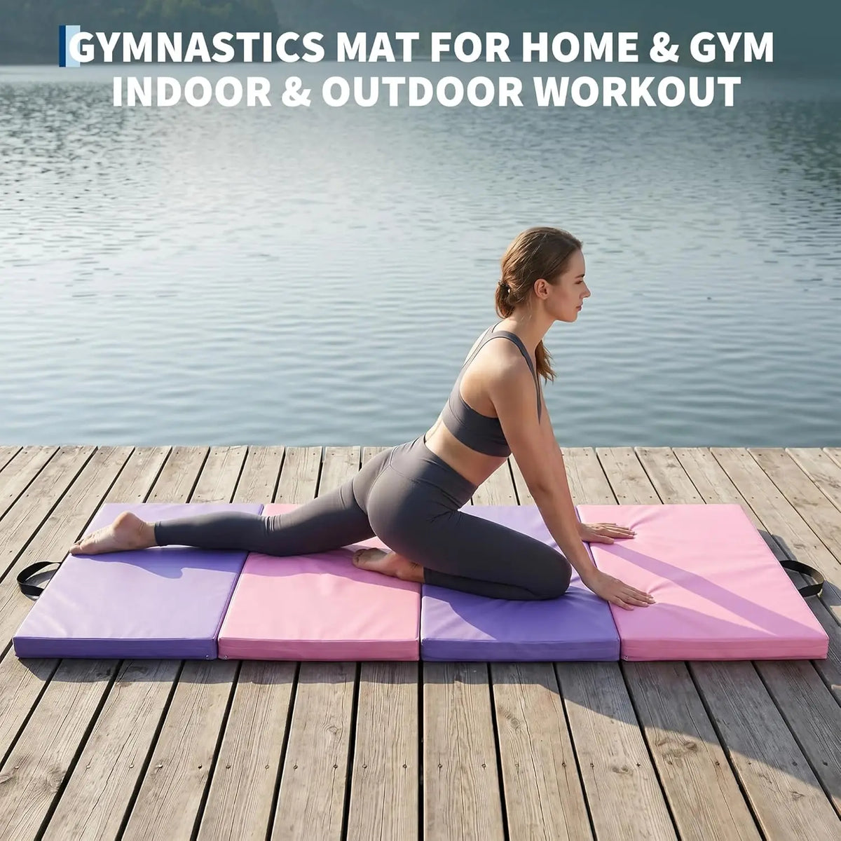 HiMISS Portable Four Fold Gymnastics Mat For Home Training