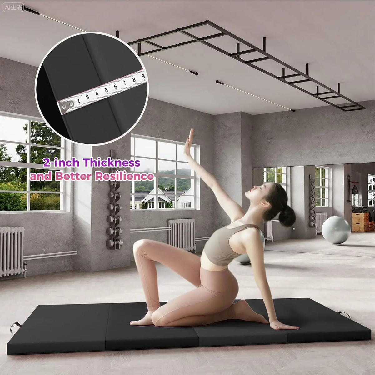 Foldable High Density Exercise Mat Non Slip Gym Floor Pad