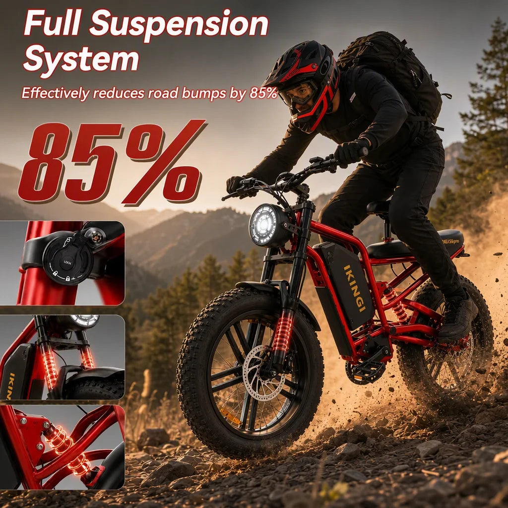 Ikingi S6Pro 1000W Peak Electric All Terrain Bicycle With Suspension