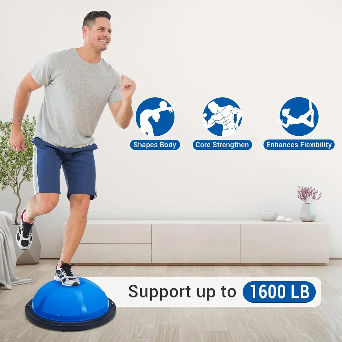 Tacleekii Half Balance Ball Core Workout Trainer With Included Pump