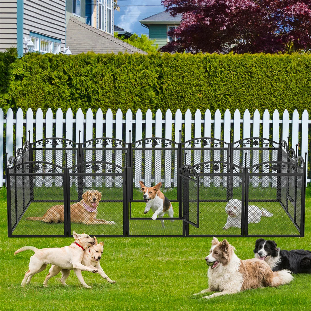 Bingopaw 8 Panel Metal Dog Playpen For Indoor Whelping Kennel