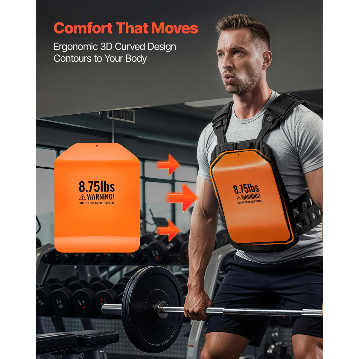 SucceBuy Curved Steel Weight Vest Plates for Fitness Training