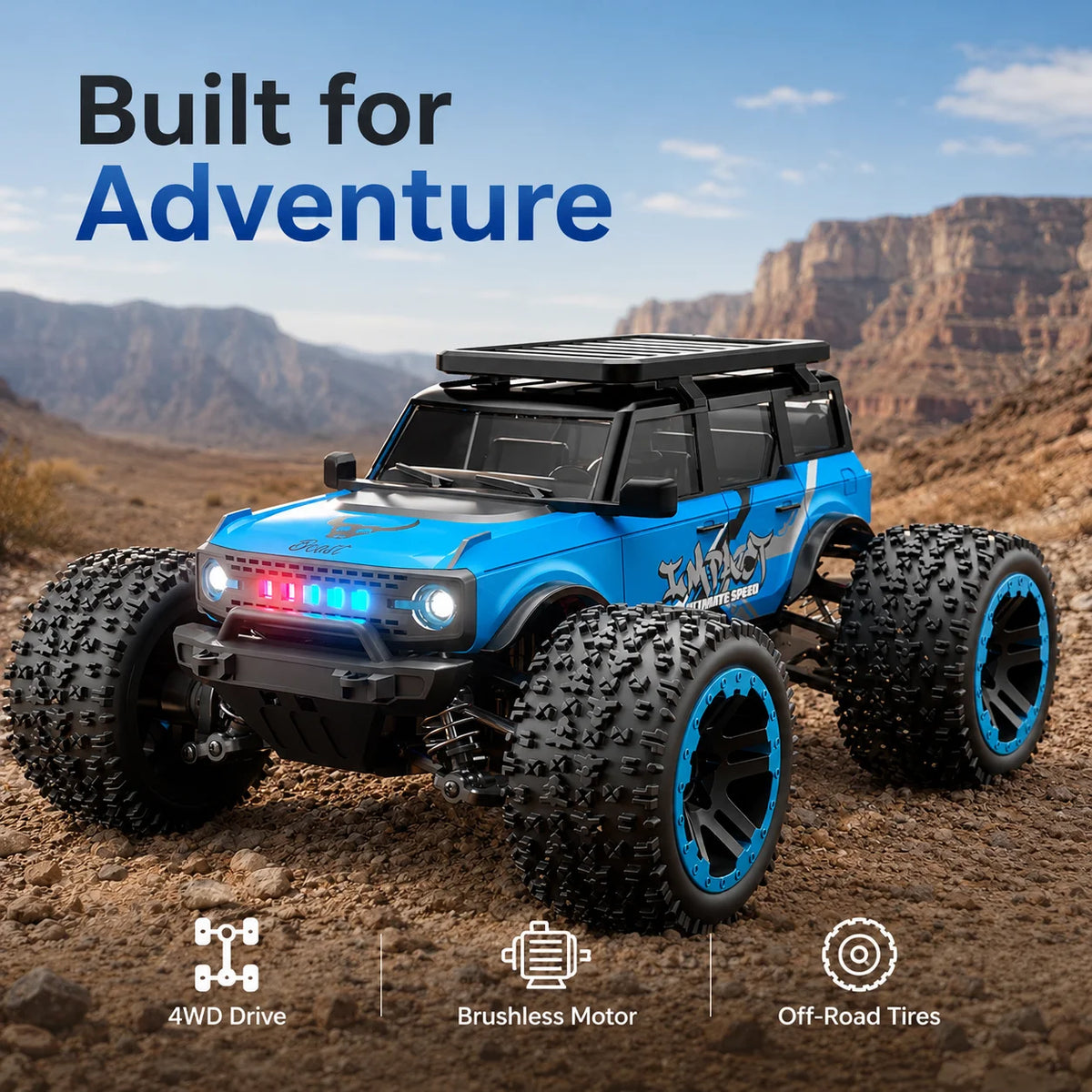 ZNLYRION 4WD RC Truck With Independent Suspension And LED Lights