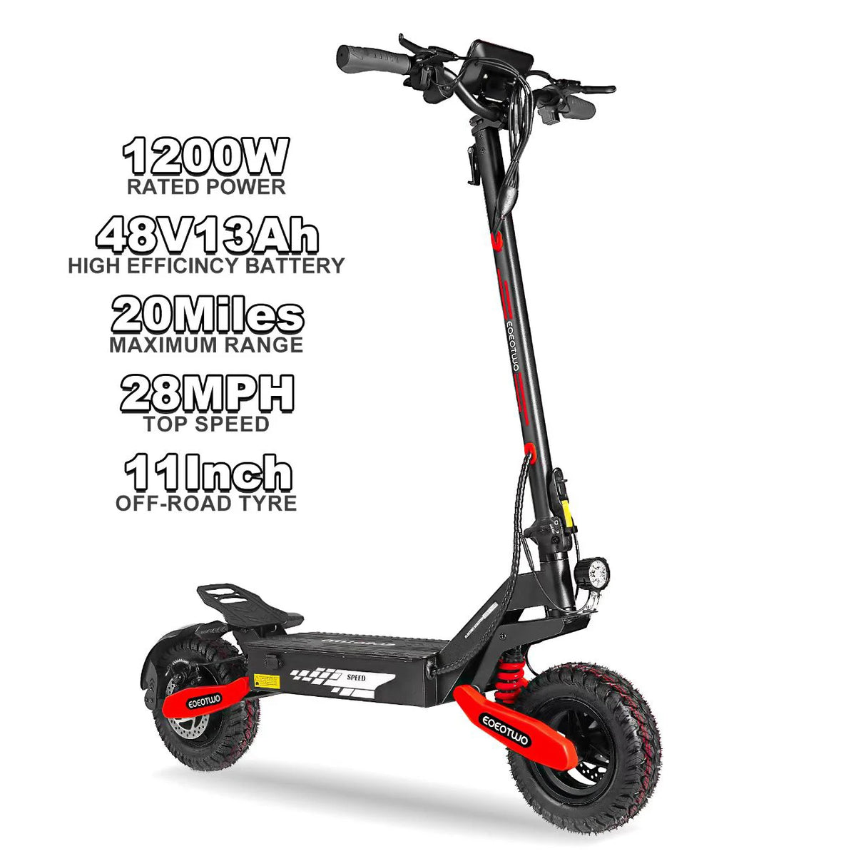 EOEOTWO 1200W Off Road Electric Scooter For Adults Foldable