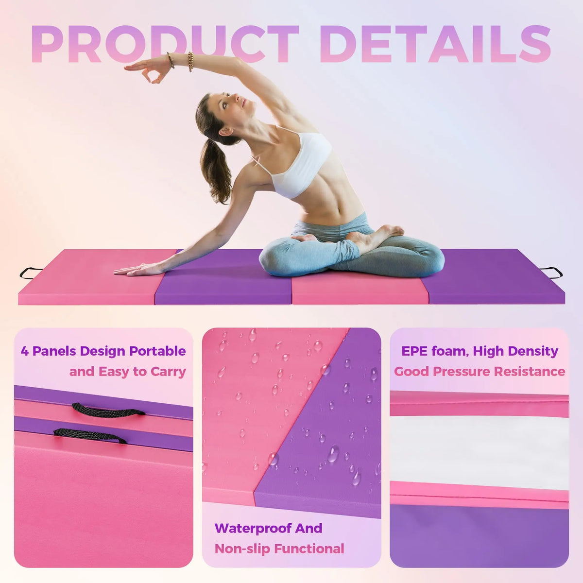 Himiss Foldable Gymnastics Mat For Home Exercise Training