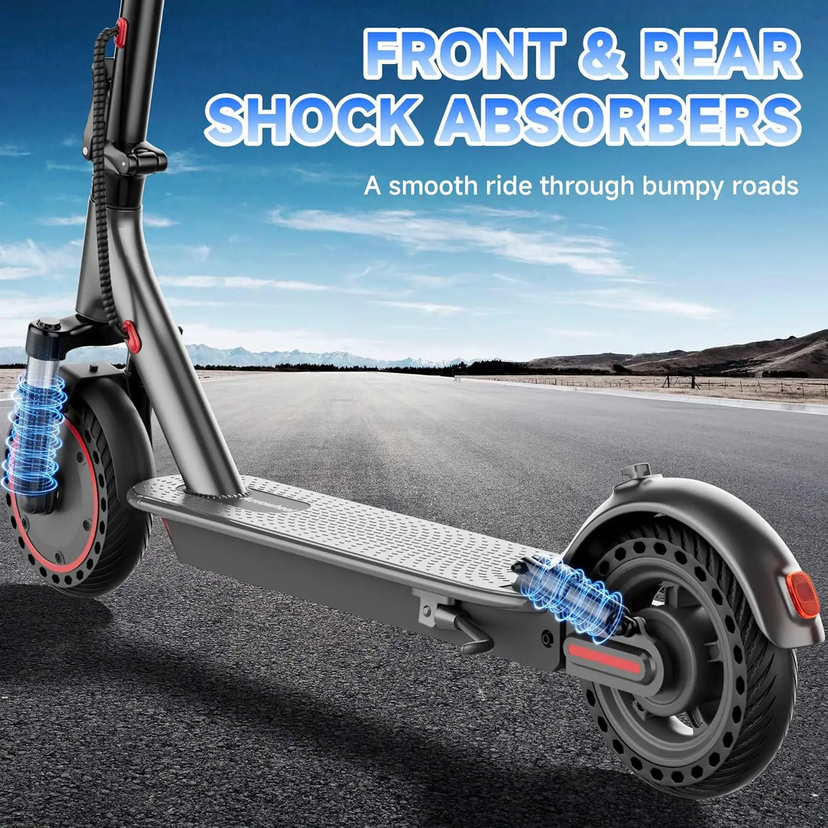 AOVOPRO 500W Foldable Electric Scooter Featuring App Controlled Dual Braking