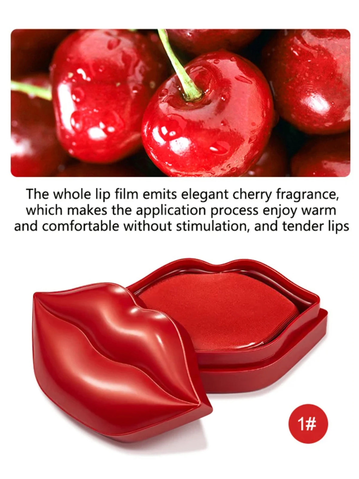 YOCITY Cherry Collagen Lip Mask Patches For Deep Hydration Repair