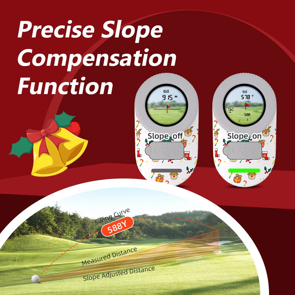 REVASRI Mini Golf Rangefinder 6x Magnification Flag Lock Slope Compensation