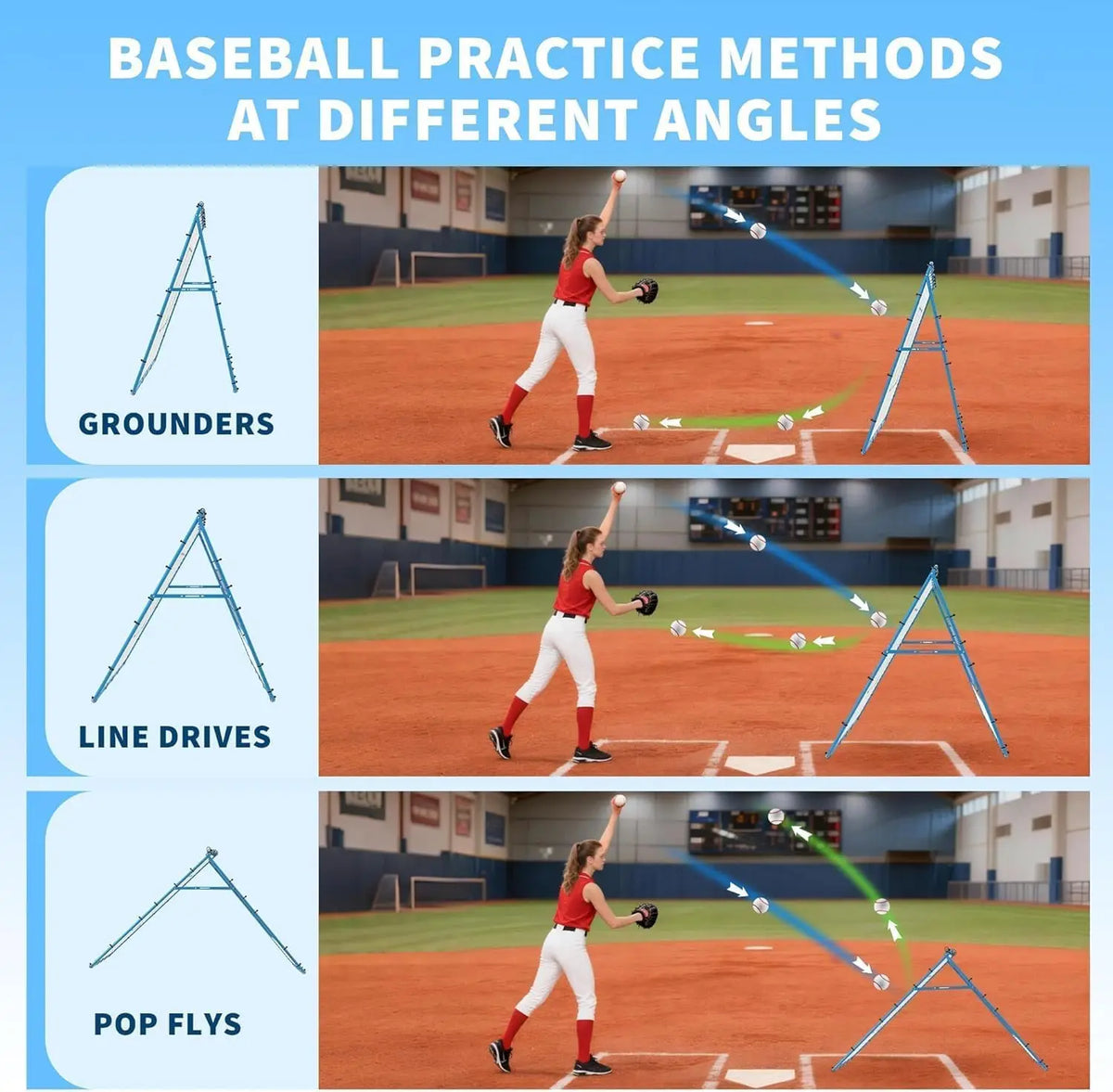 Tacleekii Adjustable Baseball Rebounder Net For Solo Training Practice