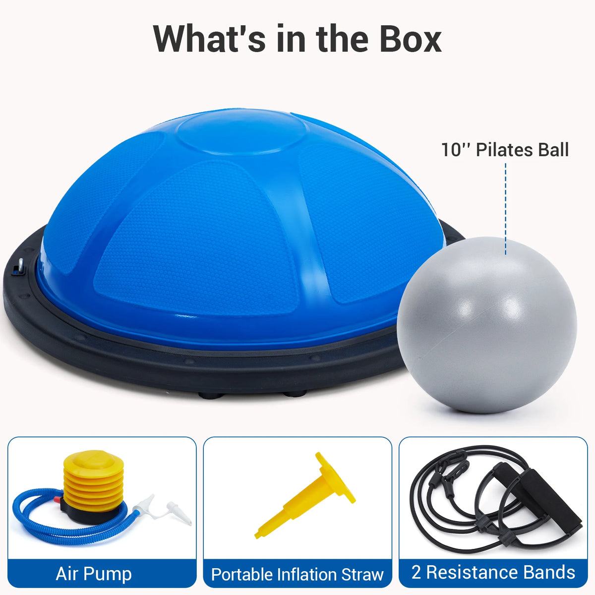 Half Exercise Ball Trainer With Resistance Bands And Air Pump