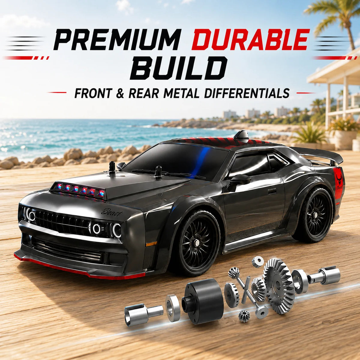 ZNLYRION Brushless 4WD Remote Control Drift Racing Car With Lights